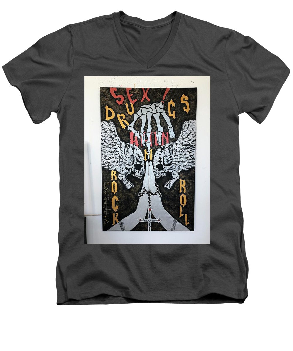 Amen - Men's V-Neck T-Shirt - Ykstreetart