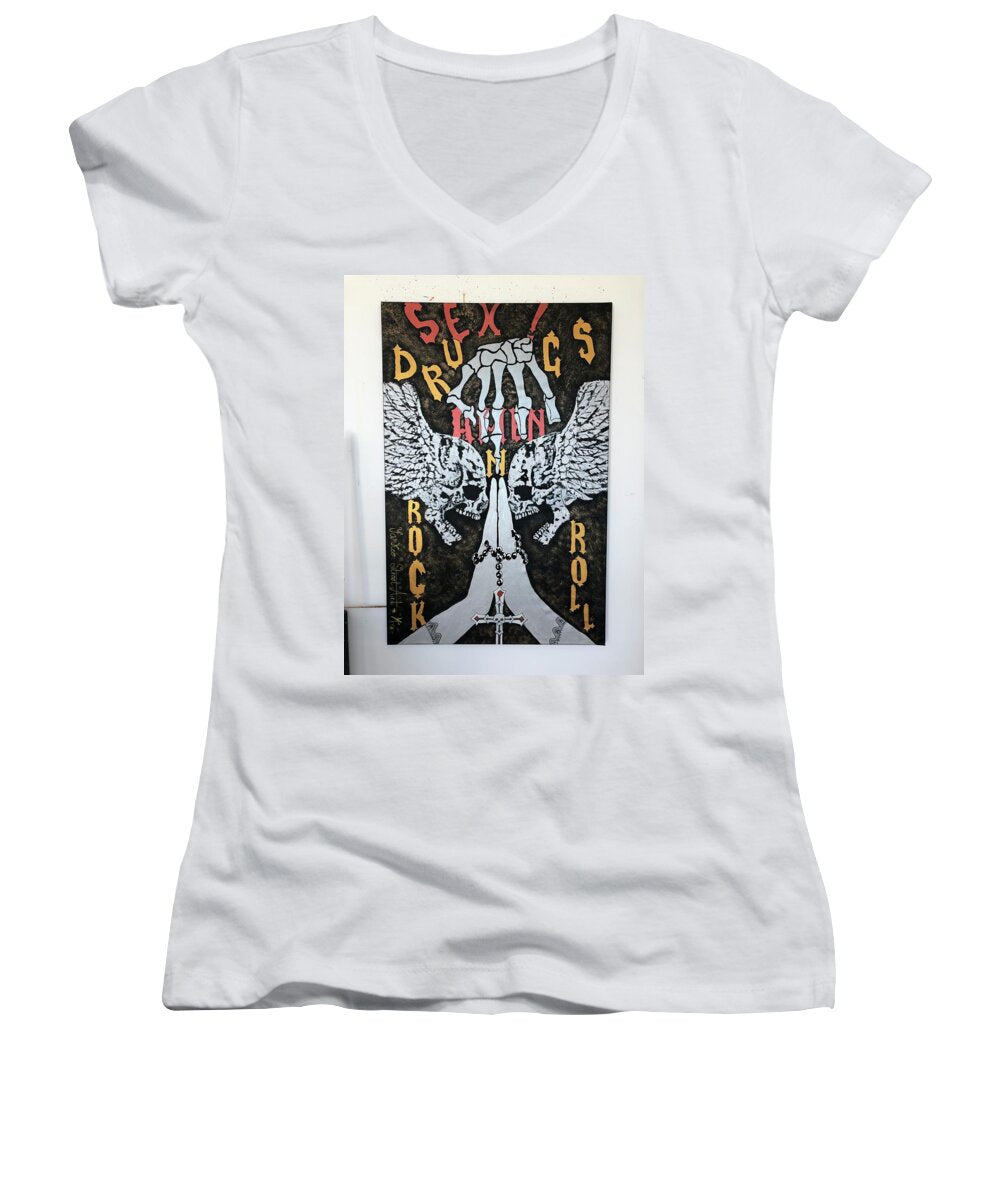 Amen - Women's V-Neck - Ykstreetart