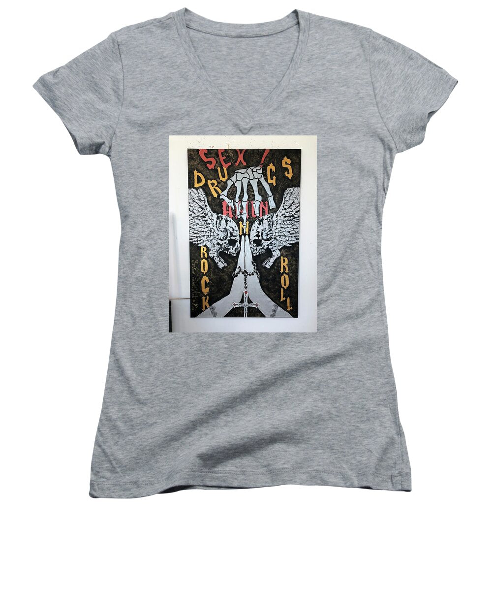 Amen - Women's V-Neck - Ykstreetart
