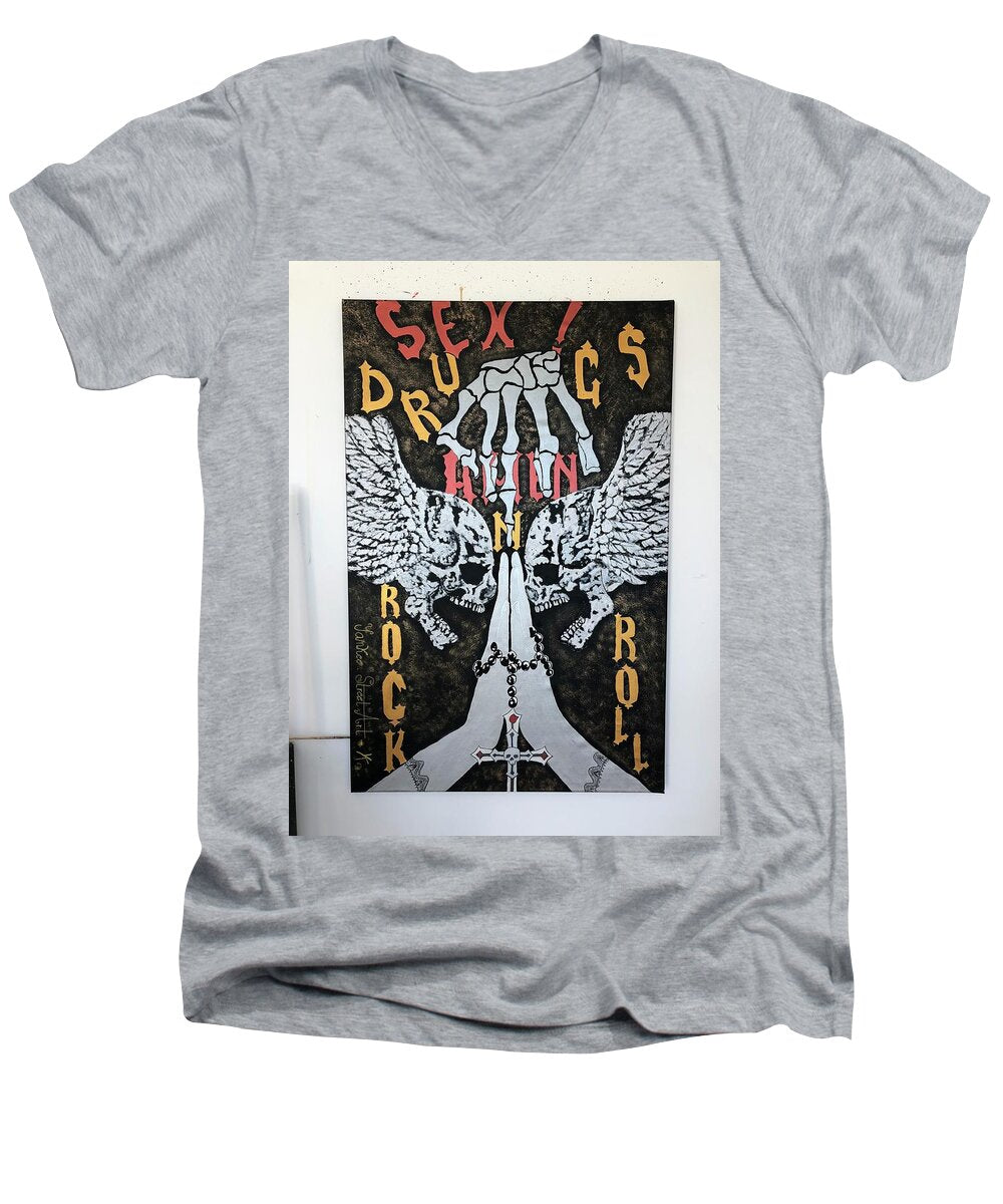 Amen - Men's V-Neck T-Shirt - Ykstreetart