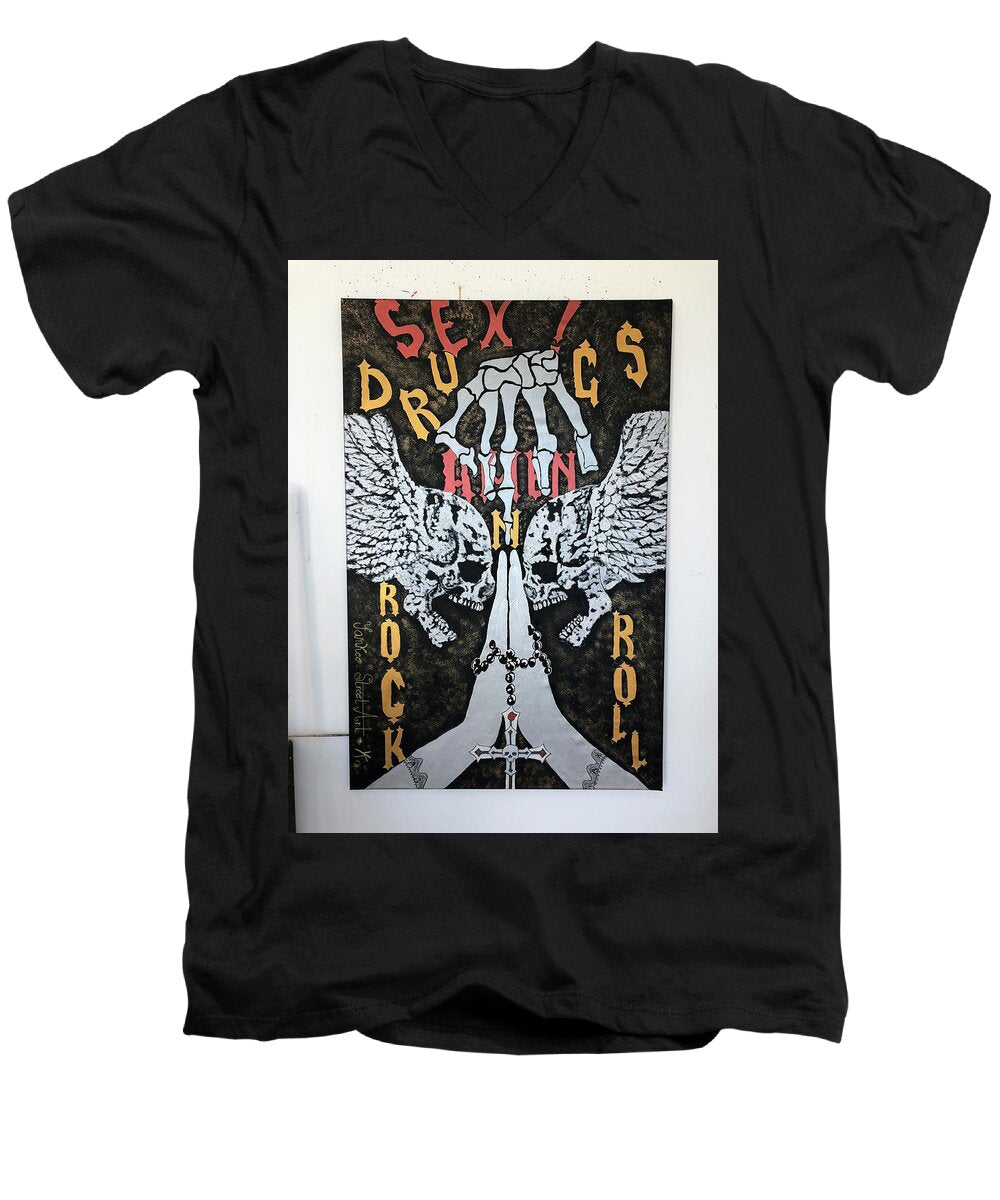Amen - Men's V-Neck T-Shirt - Ykstreetart