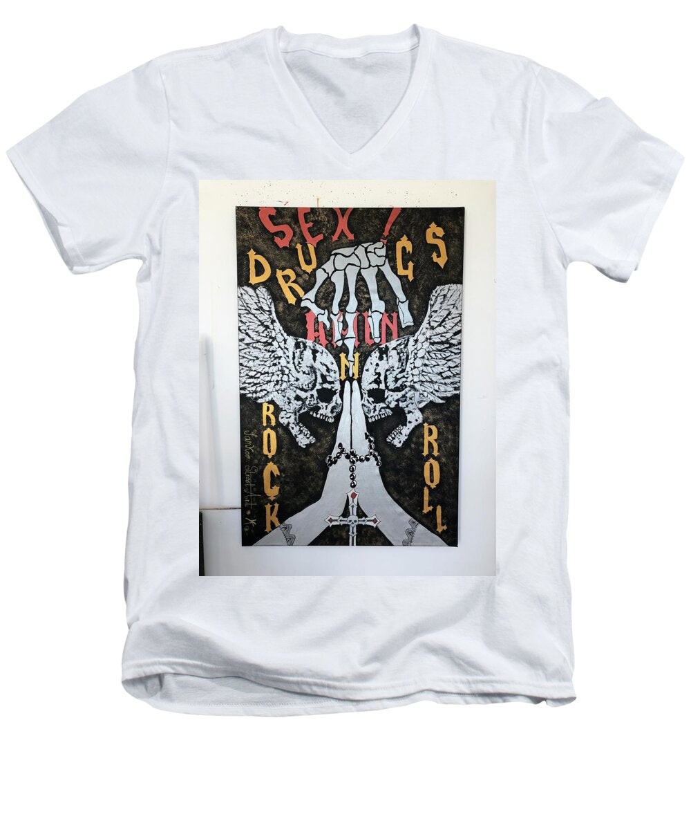 Amen - Men's V-Neck T-Shirt - Ykstreetart