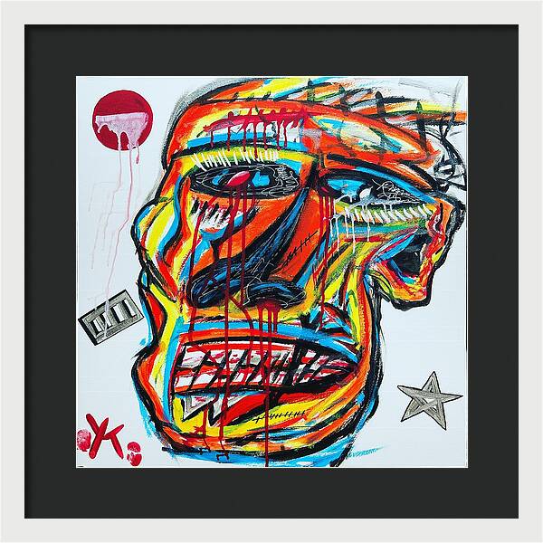 Angry man - Framed Print - Ykstreetart