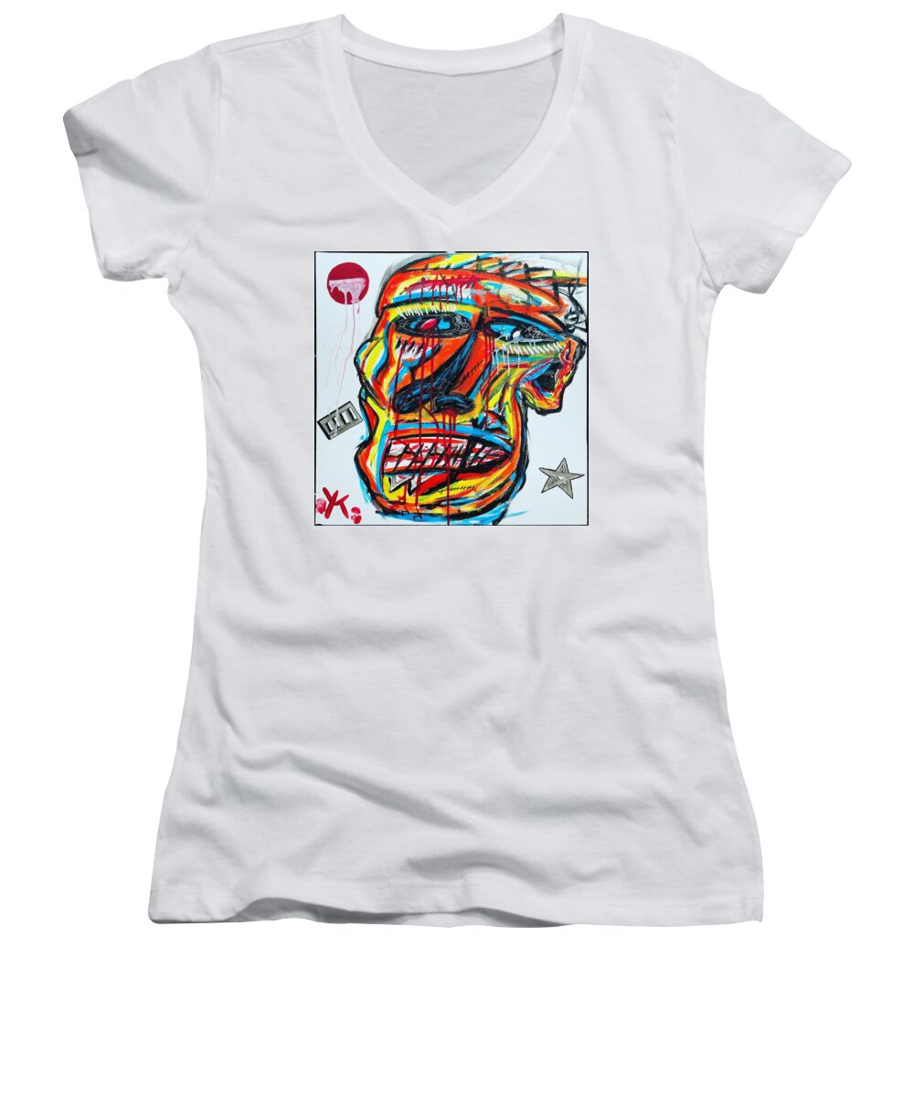 Angry man - Women's V-Neck - Ykstreetart