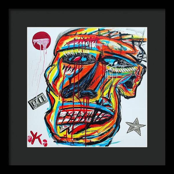 Angry man - Framed Print - Ykstreetart