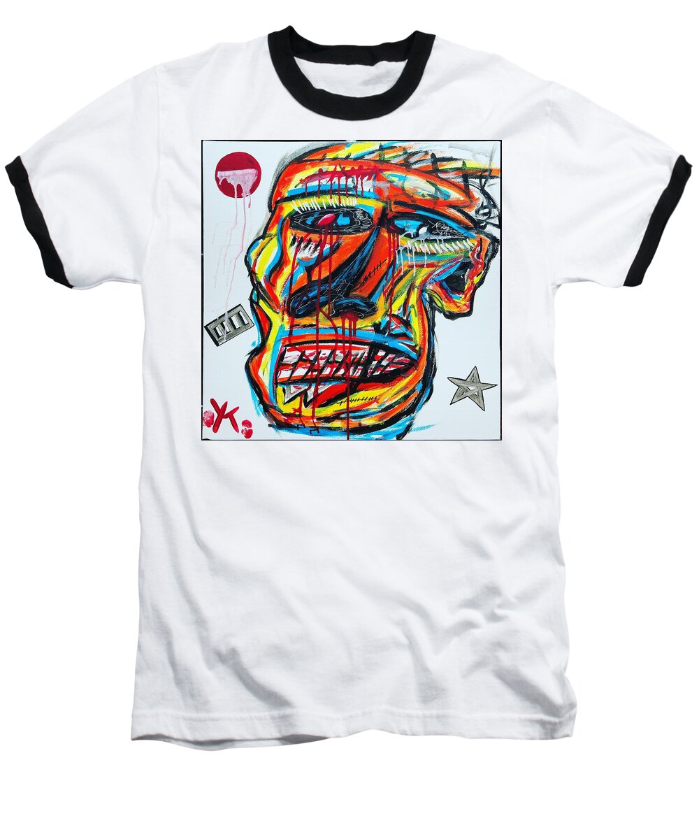 Angry man - Baseball T-Shirt - Ykstreetart
