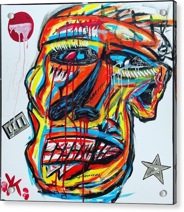 Angry man - Acrylic Print - Ykstreetart