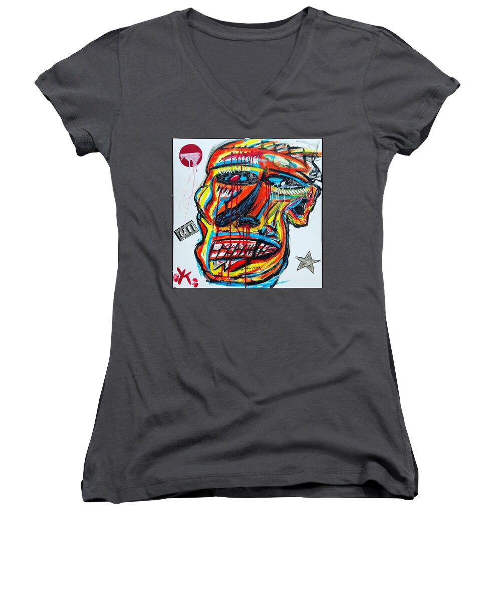 Angry man - Women's V-Neck - Ykstreetart