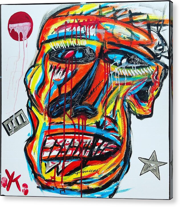 Angry man - Acrylic Print - Ykstreetart