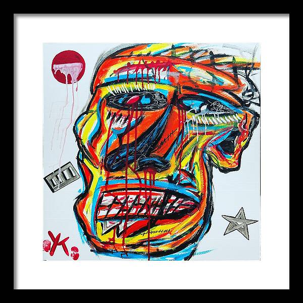 Angry man - Framed Print - Ykstreetart