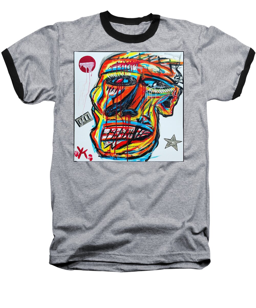 Angry man - Baseball T-Shirt - Ykstreetart