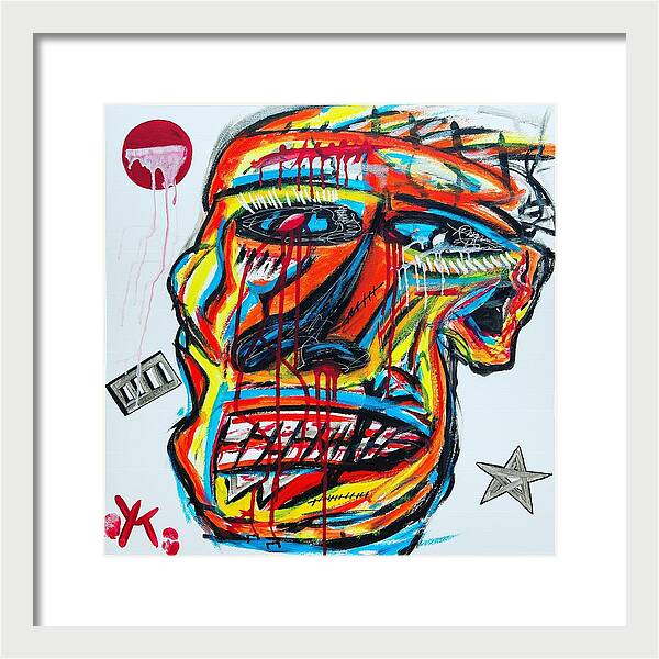Angry man - Framed Print - Ykstreetart