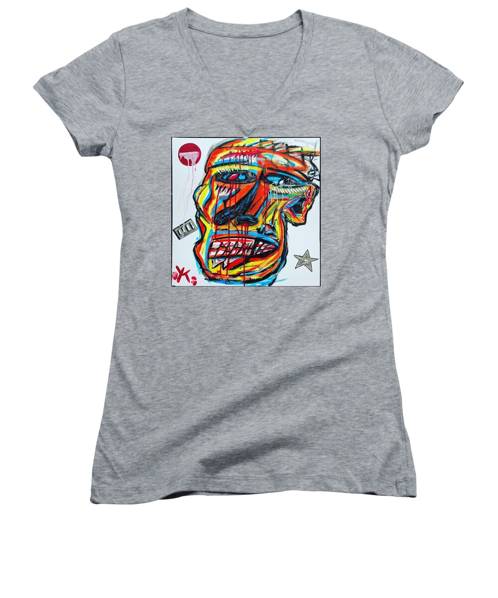 Angry man - Women's V-Neck - Ykstreetart