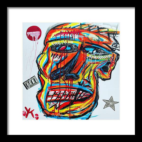 Angry man - Framed Print - Ykstreetart
