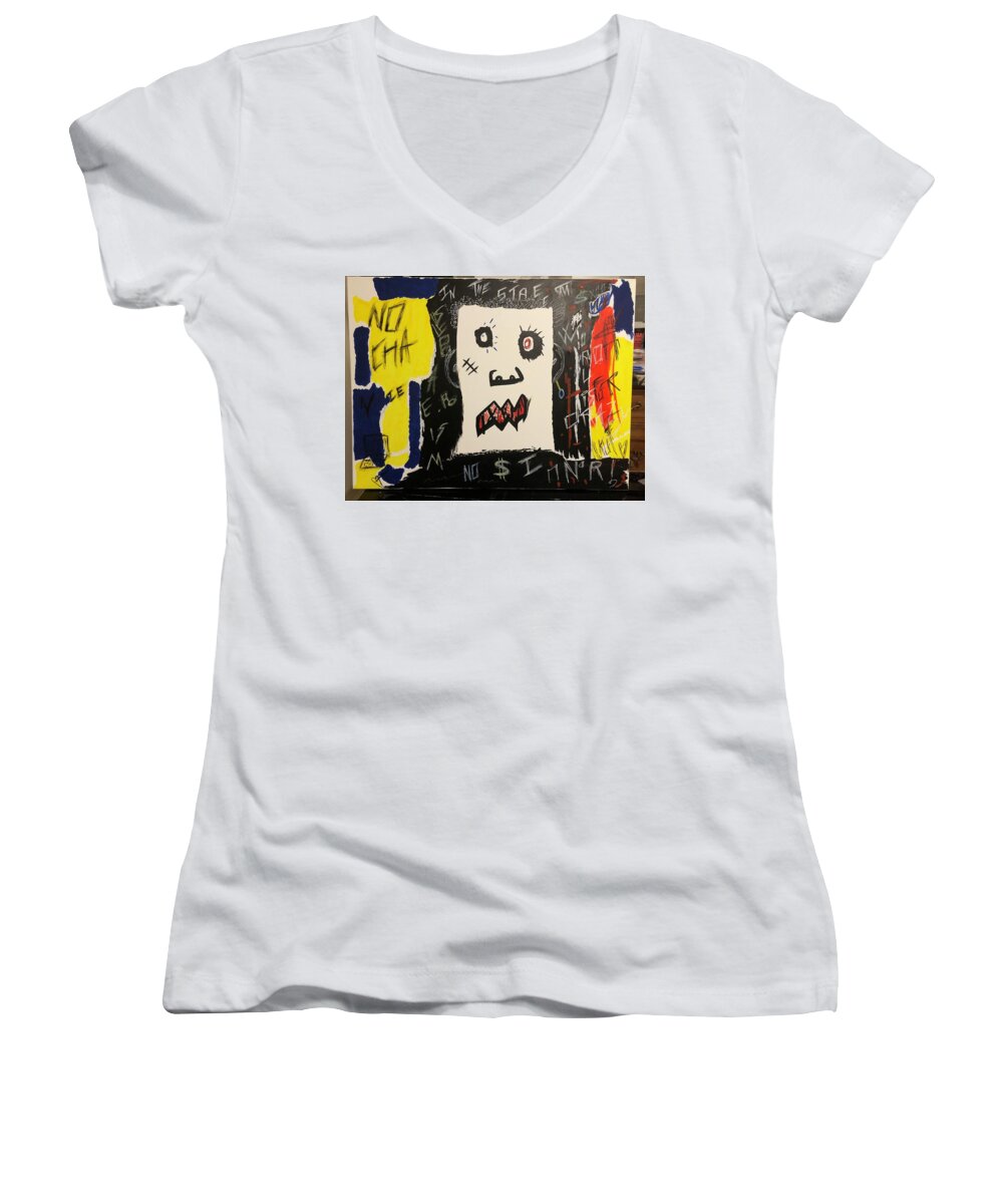 Crazy world - Women's V-Neck - Ykstreetart