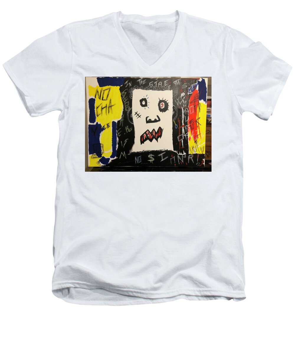 Crazy world - Men's V-Neck T-Shirt - Ykstreetart
