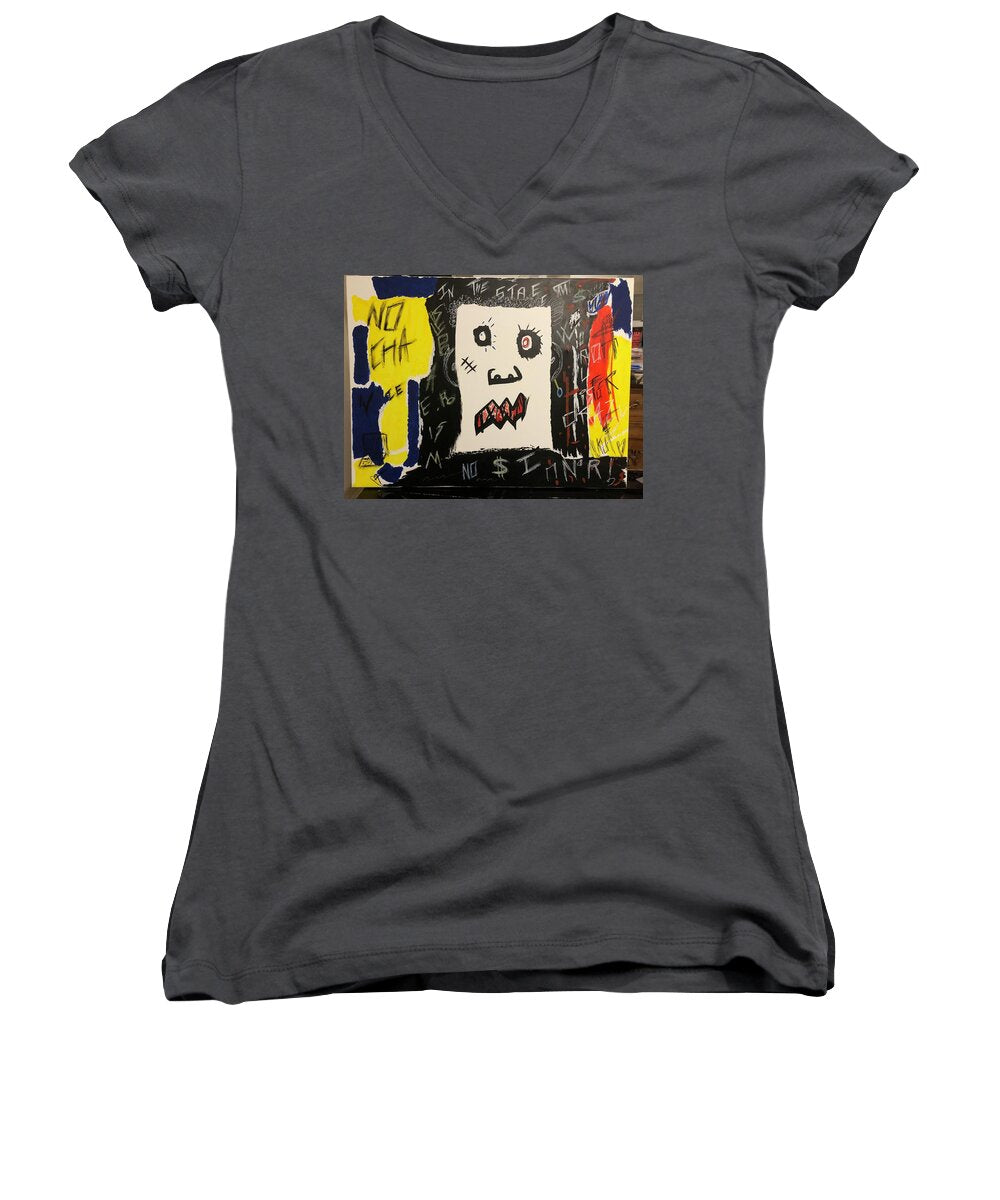 Crazy world - Women's V-Neck - Ykstreetart