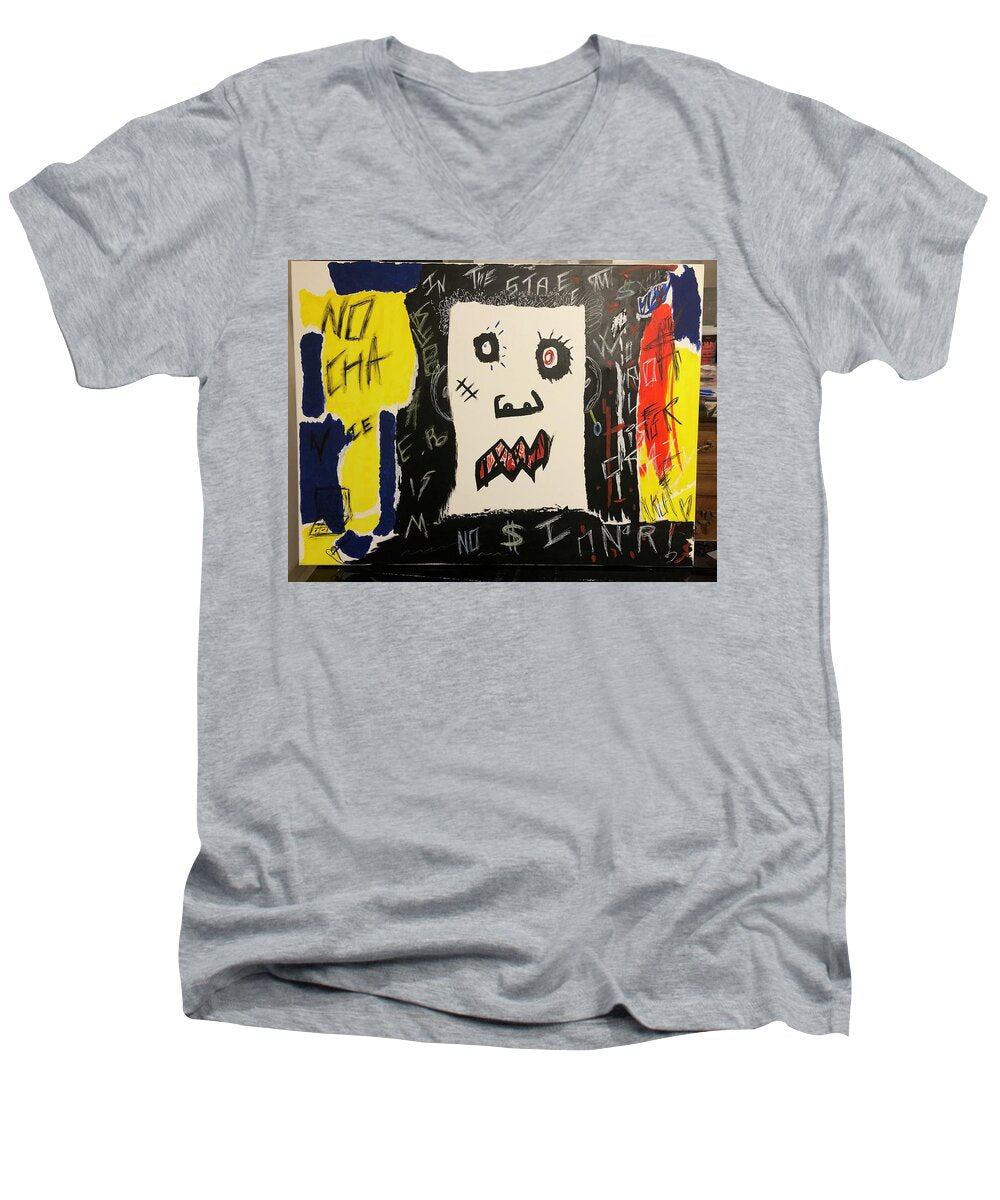 Crazy world - Men's V-Neck T-Shirt - Ykstreetart