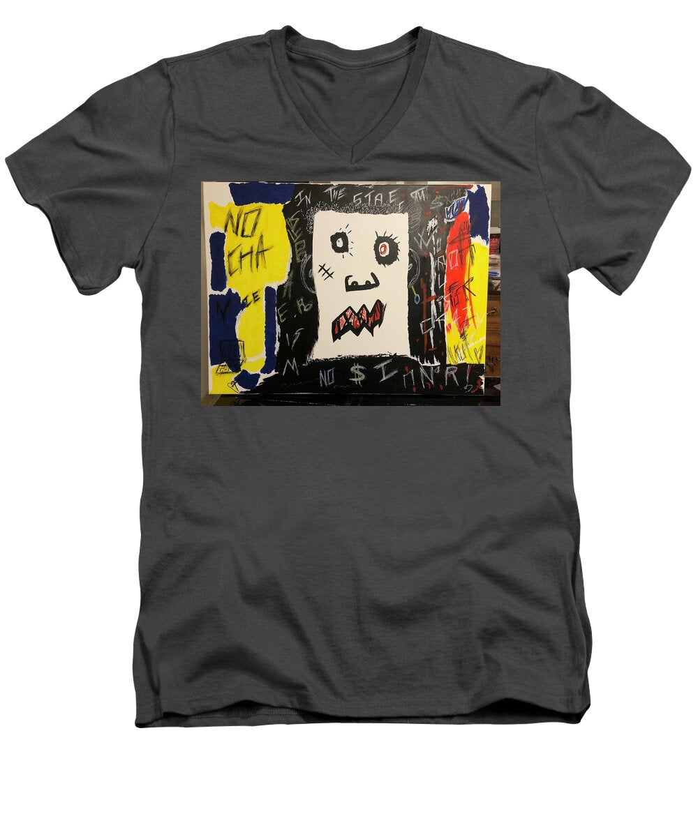 Crazy world - Men's V-Neck T-Shirt - Ykstreetart