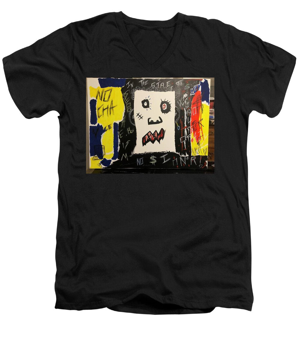 Crazy world - Men's V-Neck T-Shirt - Ykstreetart