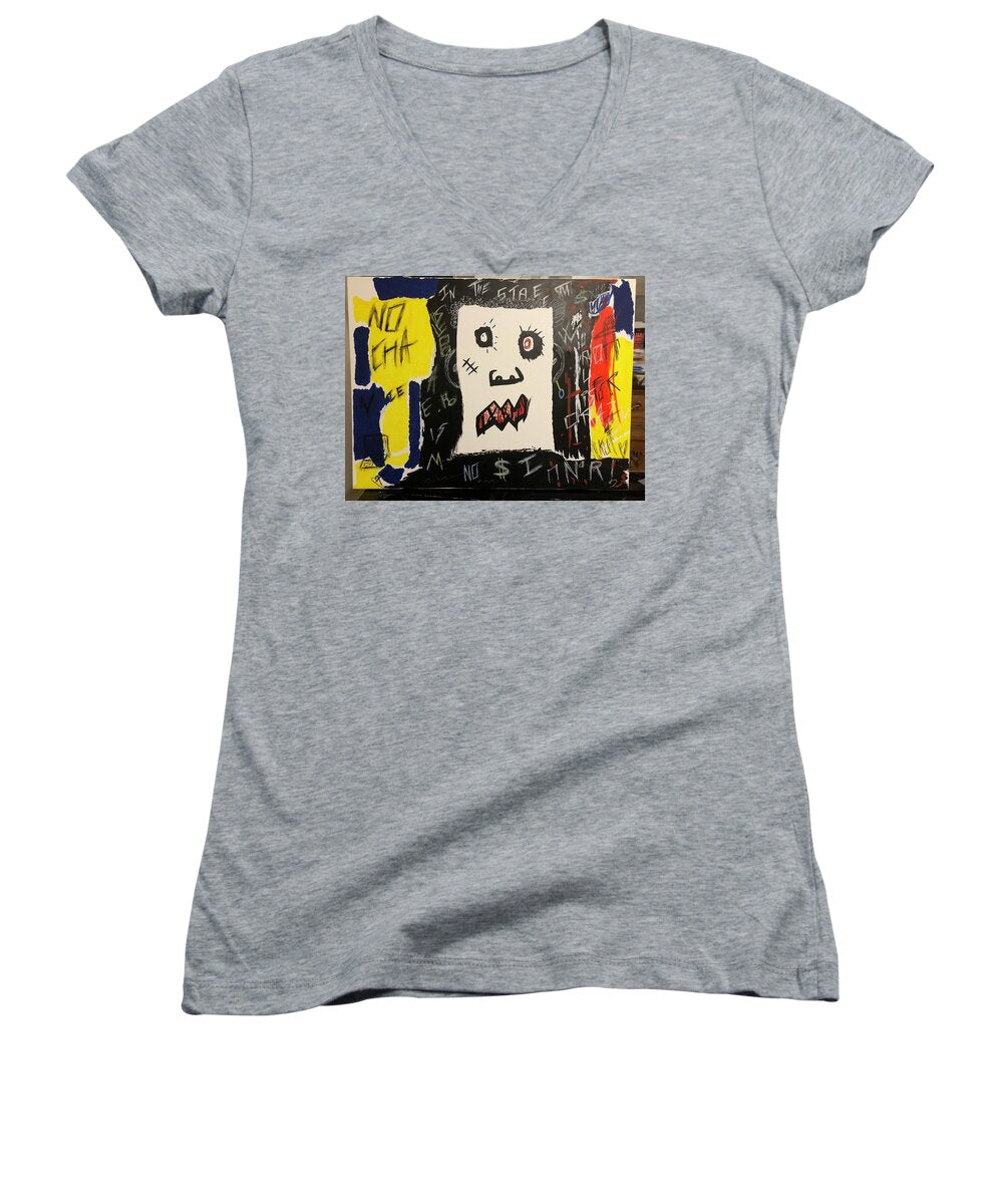 Crazy world - Women's V-Neck - Ykstreetart
