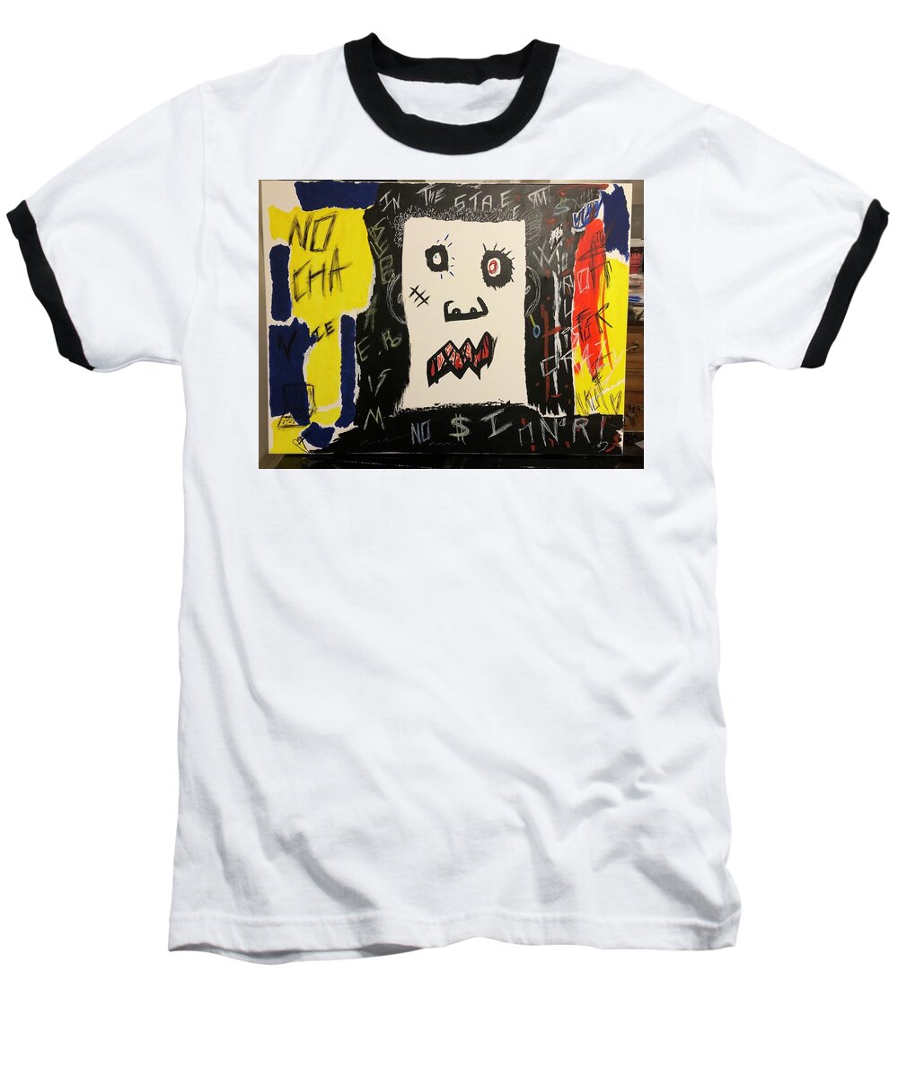 Crazy world - Baseball T-Shirt - Ykstreetart