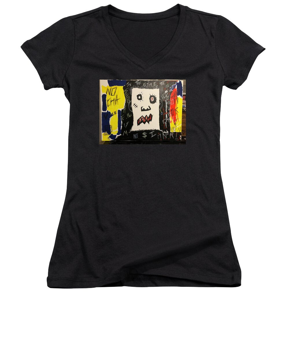Crazy world - Women's V-Neck - Ykstreetart