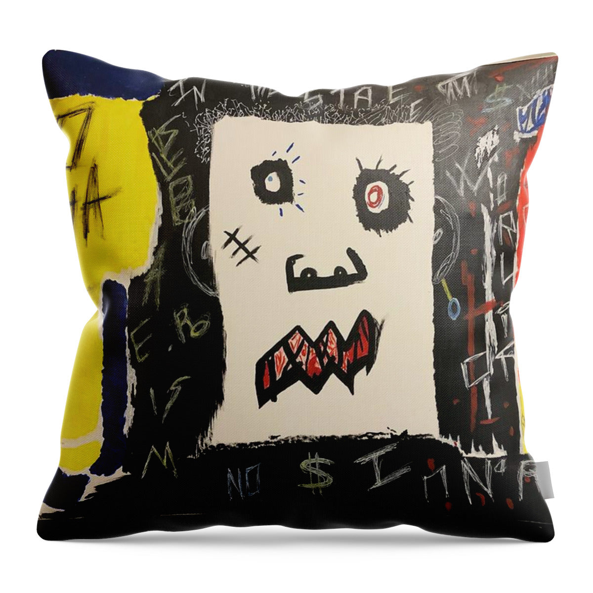 Crazy world - Throw Pillow - Ykstreetart