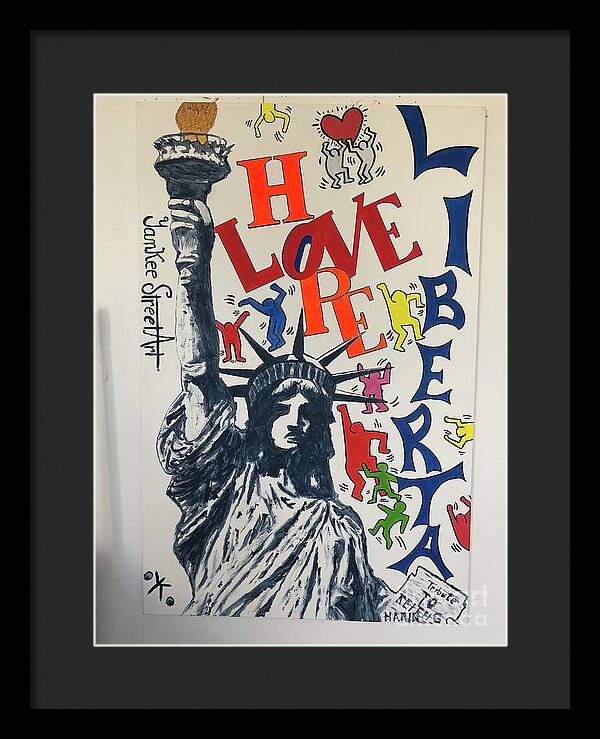 Hommage haring - Framed Print - Ykstreetart
