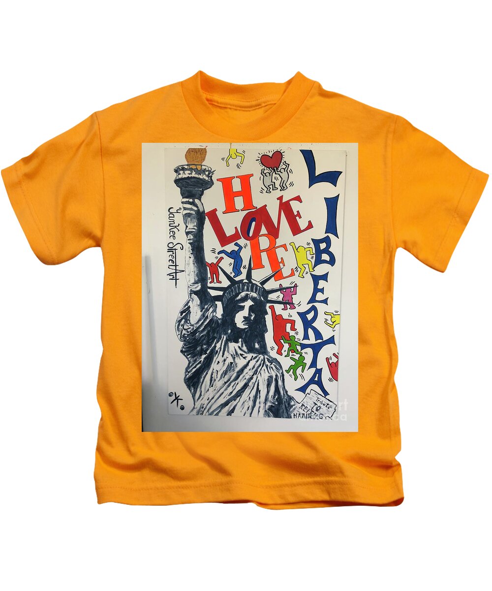 Hommage haring - Kids T-Shirt - Ykstreetart