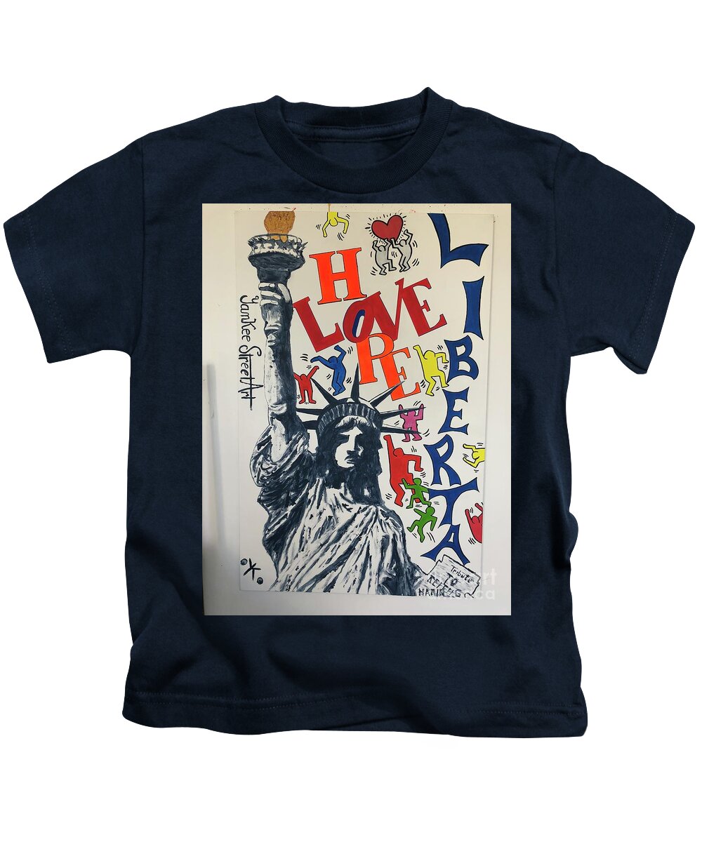 Hommage haring - Kids T-Shirt - Ykstreetart