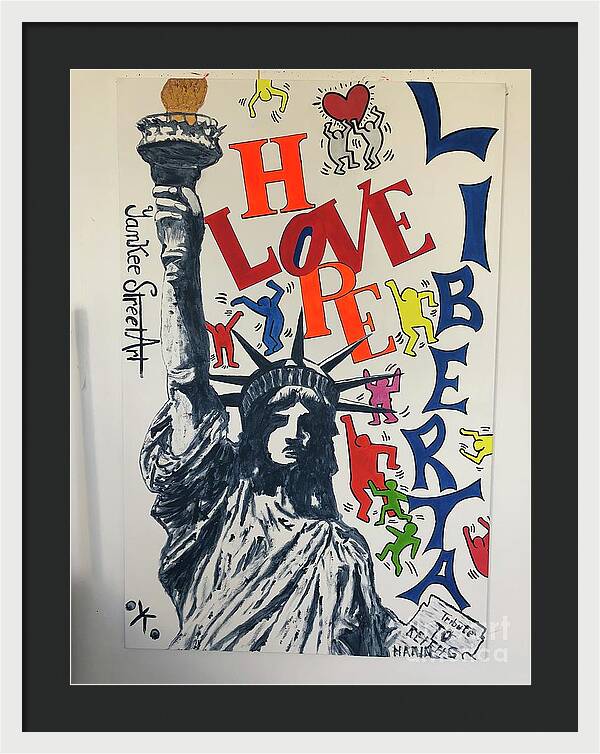 Hommage haring - Framed Print - Ykstreetart