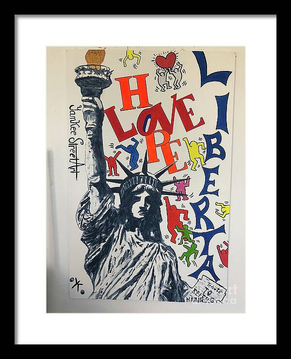 Hommage haring - Framed Print - Ykstreetart