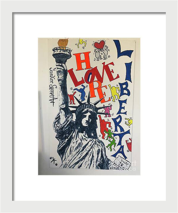 Hommage haring - Framed Print - Ykstreetart