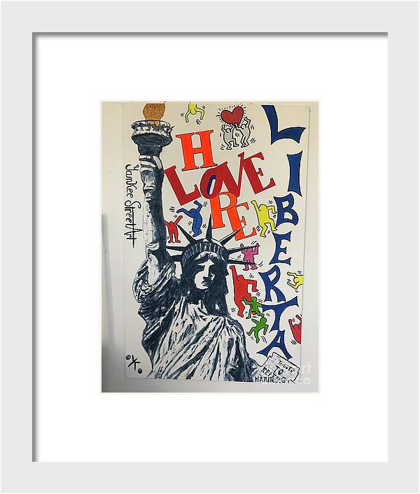 Hommage haring - Framed Print - Ykstreetart