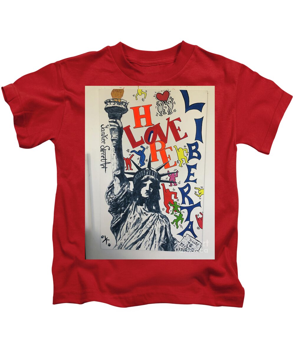 Hommage haring - Kids T-Shirt - Ykstreetart