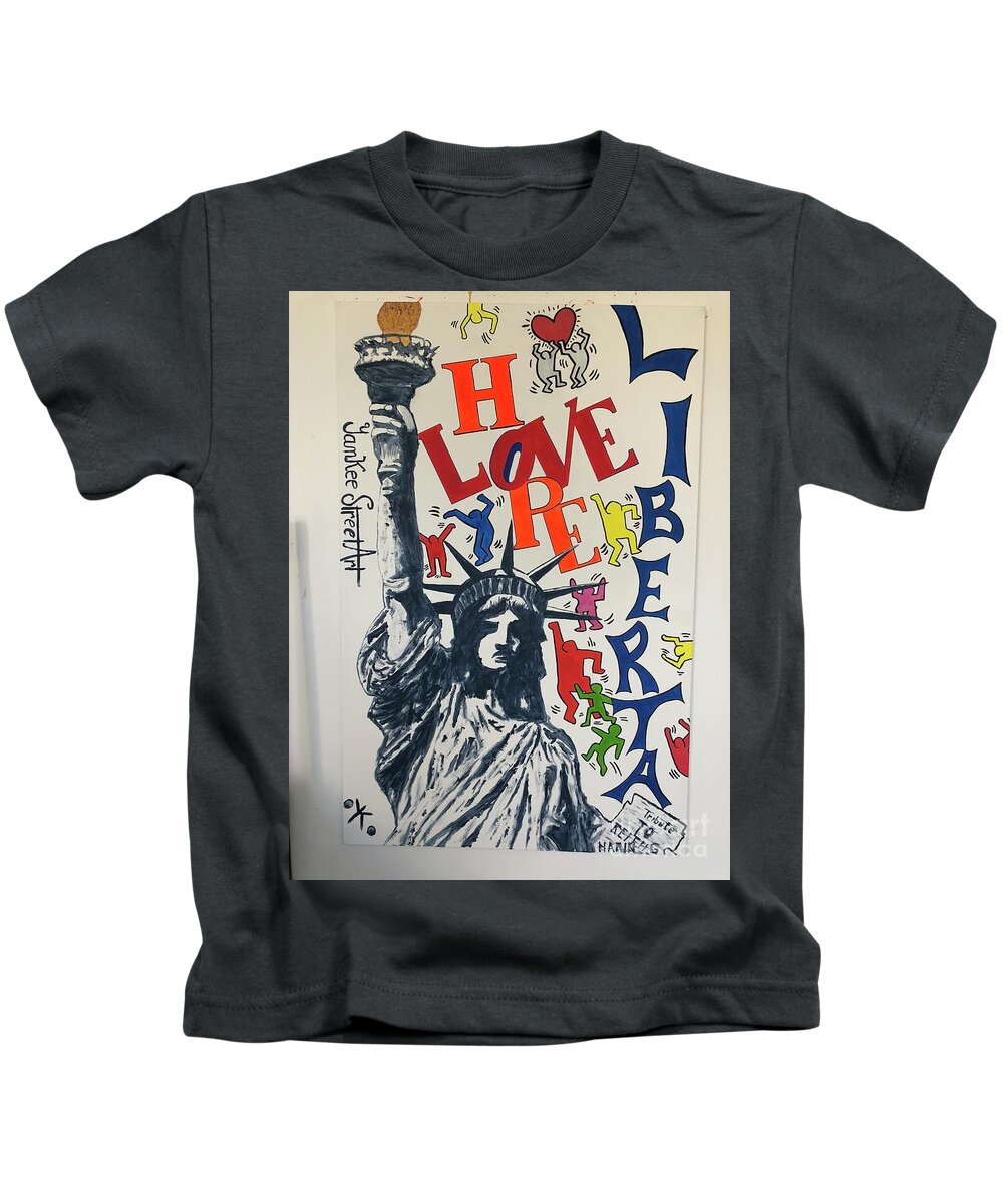 Hommage haring - Kids T-Shirt - Ykstreetart