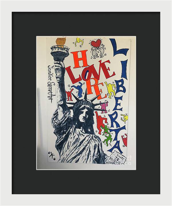 Hommage haring - Framed Print - Ykstreetart