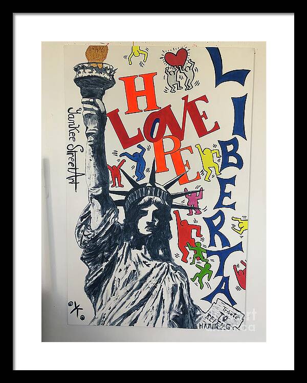 Hommage haring - Framed Print - Ykstreetart