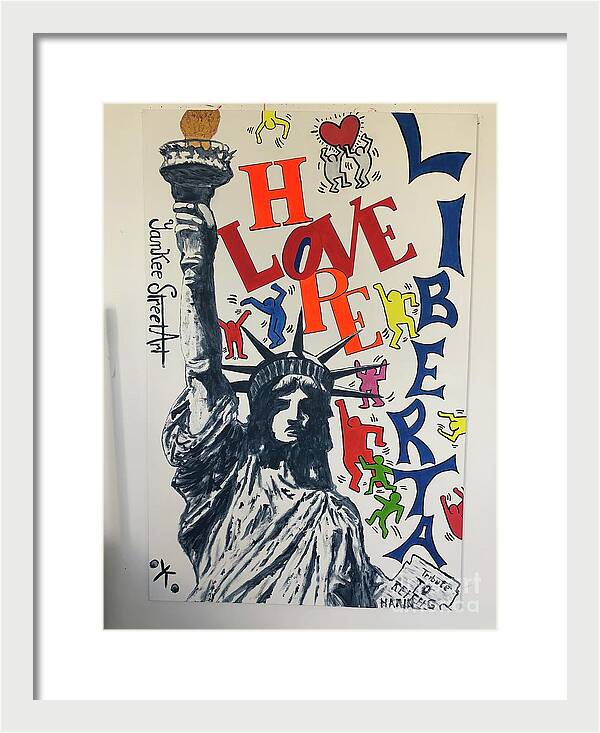Hommage haring - Framed Print - Ykstreetart