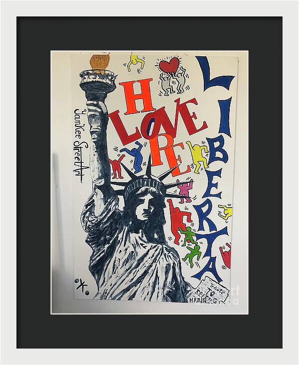 Hommage haring - Framed Print - Ykstreetart