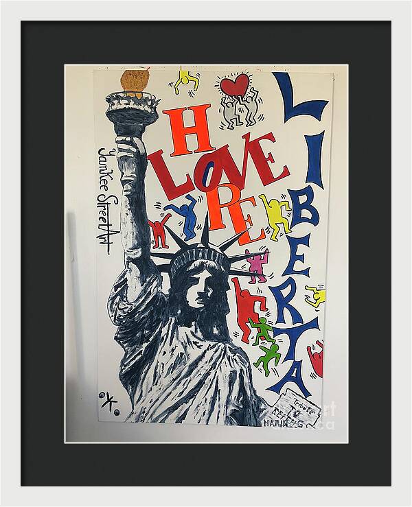 Hommage haring - Framed Print - Ykstreetart