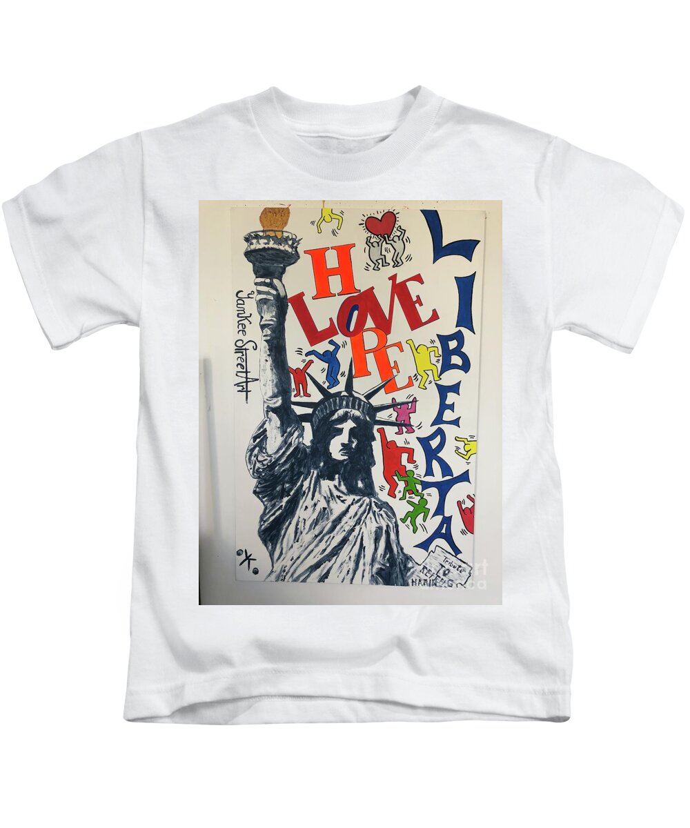 Hommage haring - Kids T-Shirt - Ykstreetart