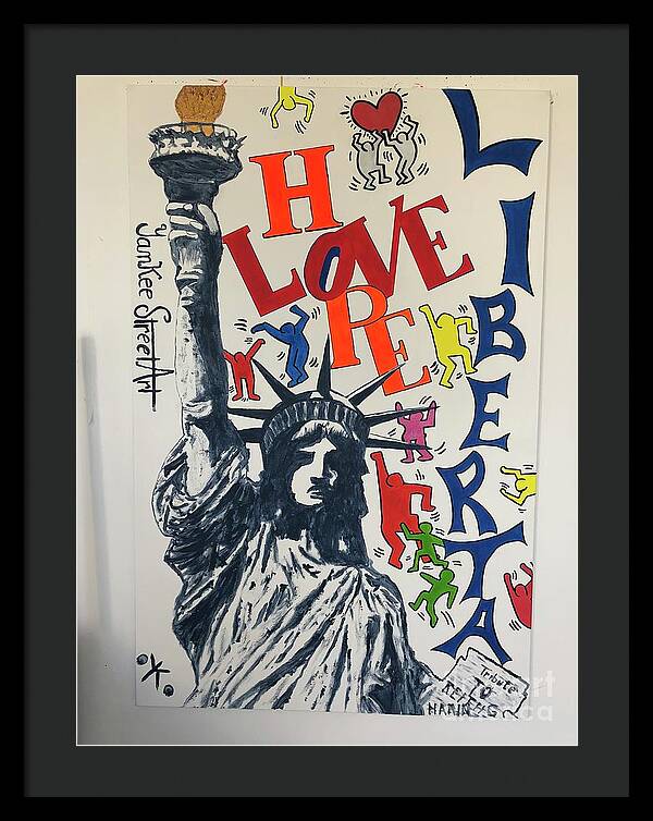Hommage haring - Framed Print - Ykstreetart