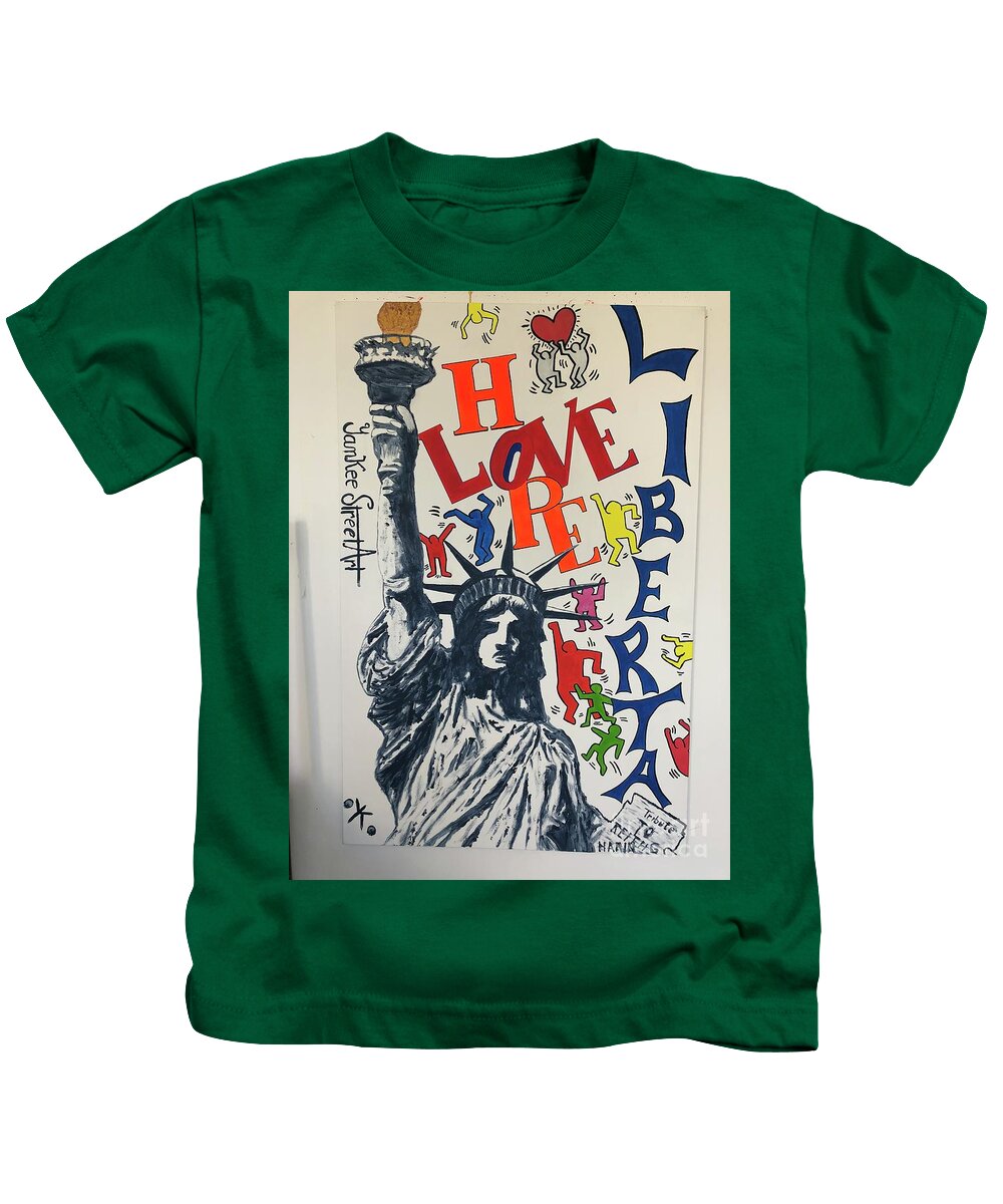 Hommage haring - Kids T-Shirt - Ykstreetart