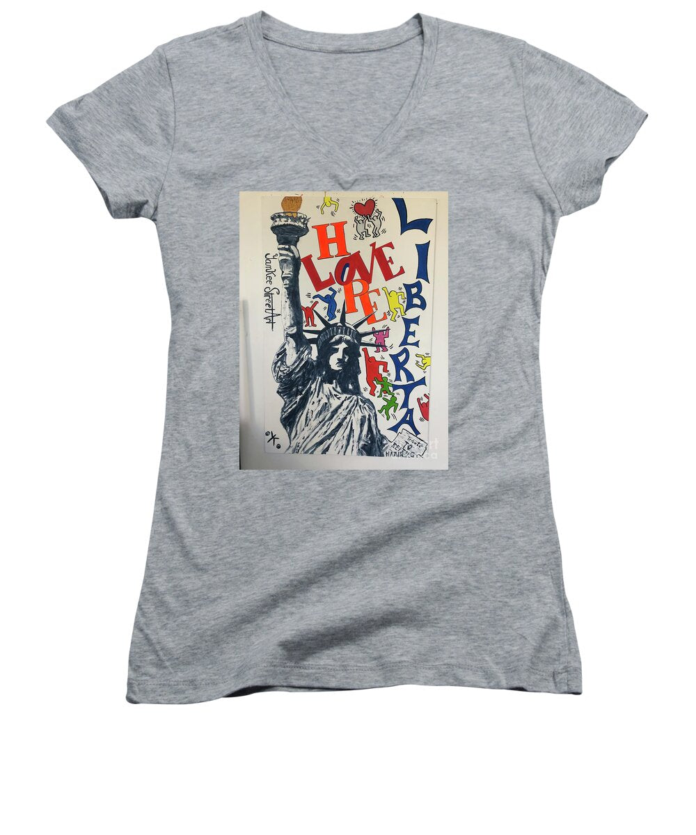 Hommage haring - Women's V-Neck - Ykstreetart