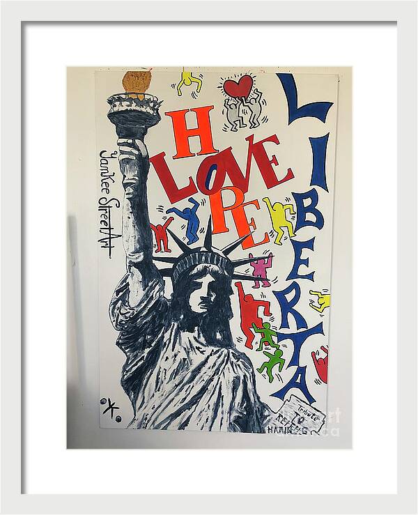 Hommage haring - Framed Print - Ykstreetart