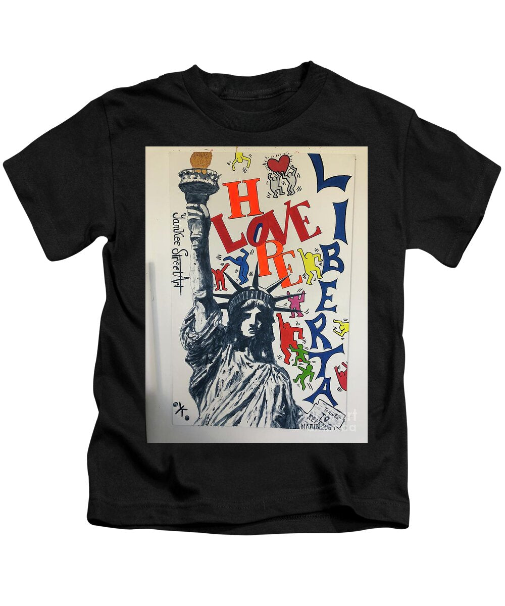 Hommage haring - Kids T-Shirt - Ykstreetart
