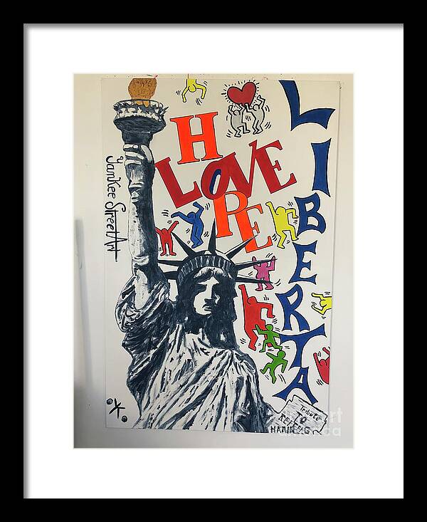Hommage haring - Framed Print - Ykstreetart