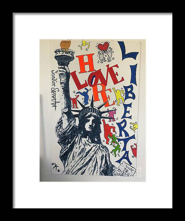Hommage haring - Framed Print - Ykstreetart